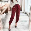 Calças femininas capris leopardo impressão calças femininas cintura elástica bolso calças cortadas femininas 2021 verão outono moda solta casual senhoras pant t231023