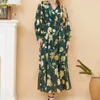 Vêtements ethniques Femmes Robe florale Bronzage Rétro Musulman Abaya Élégant Maxi Robes Robes longues islamiques pour femme Muslimah Turquie Dubaï