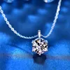Chokers HOYON s925 Sterling Silver 2 Diamond Pendant Women's Necklace Fashion Minimalist Collar Jewelry Gift 231021