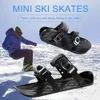Snowboards Skis Mini Short Ski Skates Snowboard Boots Skiboards Adjuatable Short Snow Skateboard Portable for Winter Outdoor Sports 231021