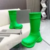 Bottines balenciashoes gelée couleur imperméable haut tambour bottes de pluie hommes femmes chaud couple ZEAML