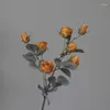 Dekorativa blommor 7 Huvud Artificiell landsstil Vintage Autumn Color Rose Branch för bröllopshem bordsdekoration