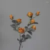 Decoratieve Bloemen 7 Hoofd Kunstmatige Landelijke Stijl Vintage Herfstkleur Roze Tak Voor Bruiloft Thuis Tafeldecoratie