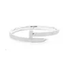 Sterling Silver 18K Gold Plated Nail Bangle Armband för och män Ny hiphop