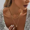 Hänge halsband kreativa guldpläterade kopparkedja älskar flerskikts halsband nisch ädel personlighet för kvinnor smycken gåva