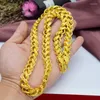 Ciondoli Collana color oro puro 24K per uomo 8mm 10mm 12mm Hollow Twist Chain Neck Collares Fine Jewelry Compleanno Regali di nozze