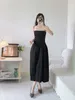 The*ROW Black Suspender Dress Women Niche Khaite Slit Skirt DGTI