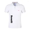 Polos masculinos benelli trk 502x impressão verão polo casual manga curta cor sólida camiseta homem clássico topos ao ar livre personalizar camiseta