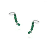 Backs kolczyki hurtowa biżuteria Brazylia Emerald Green Cold Earring Klip do uszu