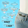 Brooches 8Pcs Multi-style Brooch Set Pearl Rhinestone For Women's Clothing Lapel Pin Tightening Waist Diy Accessories