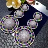 Stud Missvikki Luxury Gorgeous Round Big Earrings for Women Bridal Wedding Daily Party Show Earring Jewelry Gift Top Quality 231023