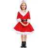 Рождественский костюм для косплея, женский дизайнерский костюм для косплея, одежда для взрослых, детей, для родителей и детей, для девочек, красное пышное платье Санта-Клауса