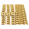Chokers 6mm8mm10mm12mm14mm Gold Stainless Steel Curb Cuban Link Chain Hiphop 18K Gold Plated Cuban Necklace For Men Women Long Size 231021