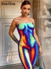 Kvinnors jumpsuits Rompers Hawthaw Women 2023 Summer Fashion Party Club Streetwear BodyCon Jumpsuits Overall One Piece Outfit Wholesale Toise for Business T231023