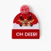 Świąteczny dzianinowy kapelusz ze światłem LED Emitującym LED Christmas Wool Hat Snowman Elk East i Winter Christmas Hat