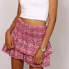 Skirts C. S Women Sexy Mini Skirt Fashion Floral Print High Waist Black Korean Style Elastic Pleated Female Y2K A Line