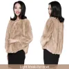 Inverno natural real rex coelho casaco de pele jaquetas femininas luxo curto coreano tamanho solto peludo grosso quente tripulação pescoço mulher