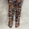 Leggings Tights Halloween Summer Kids Girls Stockings Pumpkin Spider Web Ghost Print Mesh Tights Fashion Socks E1042 231023