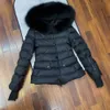 Damskie puch Parkas Black Short Jackets Designer Płaszcz zimowy prawdziwy lis futra z kapturem szczupły wierzch