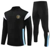 2023 2024 Homem City Tracksuit Haaland Half Zip Treinamento Terno Homens Kids Kit Mens Futebol Tracksuits Manga Longa Sportswear Futebol Meninos Meninas Survatment Chandal 22 23 24