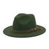 Berets Windfall Men & Women Vintage Wide Brim Fedora Hat With Belt Buckle