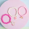 Braccialetti con ciondoli 3 pezzi carini per bambine dolce principessa perline braccialetto con corde multicolori accessori per gioielli per bambini regalo