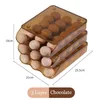 Food Savers Storage Containers Self Rolling Egg Box 1 2 3Layer Crisper Stackable Kitchen Refrigerator Eggs Organizer Drawer type Great 231023