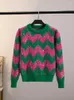 Kobiety swetry vintage patchwork cekiny dzianinowe sweter pullover skoczek o nokół 2023 jesienne zimowe dzianiny z długim rękawem