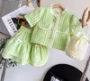 Clothing Sets Retail 2023 Baby Girls Summer Formal Lady Top Skirts Princess Sweet Suits 2-7T