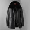 Jaqueta de couro masculina de inverno, casacos de pele de shearling, jaquetas de couro falso, sobretudo grosso e quente, roupas plus size