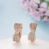 Dangle Earrings Gulkina Fashion 585 Rose Gold Color Bow CZ Crystal Zirconia Earring For Women Jewelry Brincos