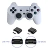 Contrôleurs de jeu Contrôleur sans fil 2.4G pour PS2 / PS3 Manette de jeu à distance Android Phone / TV Box / Smart TV Joystick Vibration PC