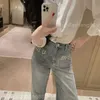 Miui Top Clothing women's Jeans Jeans Jeans女性レディースベルボトムデニムパンツウエストファッションブルースラックスデザインスウェットパンツMui Mui Pants 3044