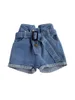 Kläder sätter 1-6 år Baby Kid Kid's See Through Two Piece Set-knäppt rund hals spets axelkorrband hög midja korta jeans