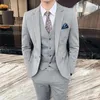 Ternos masculinos (jaqueta colete calças) outono/inverno 2023 terno estilo britânico cor pura luxo negócios casual vestido de casamento smoking