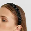 Hair Clips Black Rhinestone Wide Hairband Statement Handmade Bands Crystal Pearl Hoop Headband Wedding Jewelry Accessories