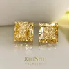 Stud Earrings 5-Carat Princess Square Simple Atmosphere High Carbon Diamond Artificial Color 925 Sterling Silver Does N