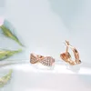 Dangle Earrings Gulkina Fashion 585 Rose Gold Color Bow CZ Crystal Zirconia Earring For Women Jewelry Brincos