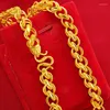 Ciondoli Collana color oro puro 24K per uomo 8mm 10mm 12mm Hollow Twist Chain Neck Collares Fine Jewelry Compleanno Regali di nozze