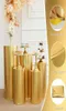 Decoração de festa 5 pcs produtos de ouro tampa de cilindro redondo pedestal display arte decoração plinths pilares para decorações de casamento diy ho5338278