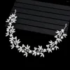 Hair Clips Bridal Exquisite Alloy Tiaras Pearl Rhinestone Leaves Decoration Women Prom Wedding Party Headdress Accessories