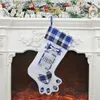 Dog Paw Christmas Stocking Socks Christmas Tree Ornament Strumpor med fotorhållare Hem Julfestdekorationer levererar BH4042