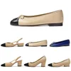 designers shoes Paris Marque Designer Sandales Noir Ballerines Chaussures Femmes Printemps Matelassé En Cuir Véritable Slip sur Ballerine De Luxe Bout Rond Dames Robe Chaussures