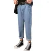 Мужские джинсы оптом 2023 модные повседневные хип-хоп черные загнутые мужские свободные широкие брюки трендовые прямые старые гаремы