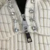 Fashion Crystal Sweaters Womens Zipper Coats Classic broderi tröja personlighet Knit charm flickor tröja jacka jacka