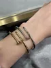 Love Gold Nail Designer Bracelet Bangles for Women Mens Stainless Steel Armband Pulsera Pulseras Silver Rose Jewelry Diamond Geometry Nice Bracelets