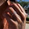 Cluster Ringen Handgemaakte Eeuwigheid Belofte Ovale Vinger Ring CZ Zirconia Engagement Wedding Band Vrouwen Mannen Partij Sieraden