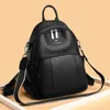 Ladies brand shoulder bag 6 colors Joker solid color thick leather leisure travel backpack college style printed student backpacks simple embroidered handbag 790#