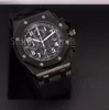 Top Fashion Quartz Chronograph Watch Men Gold Silver Black Dial 42mm Stopwatch Casual Sport Wristwatch Classic Gentlemen Rubber Strap Clock 3256
