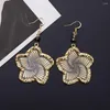 Dangle Earrings Fashion Alloy Inlaid Rhinestones And Hollow Copper Sheet Geometric Vintage For Women Trending Products Girls Jewelry